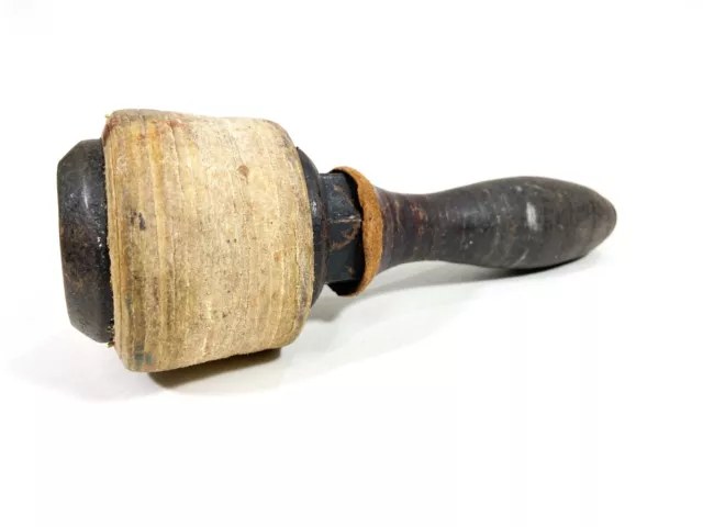 Vintage Rawhide Leather Mallet Hammer Antique Tool Maul Machinist Carpenter  Shop