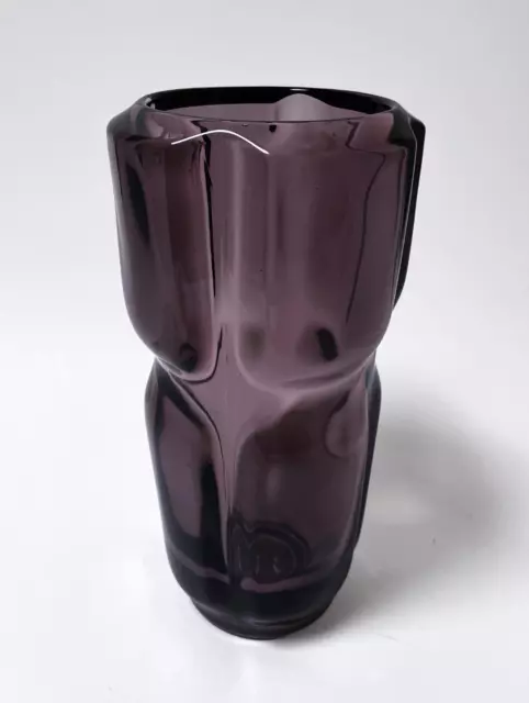 Sklo Union Rudolfova Hut Amethyst Art Glass Vase Mid Century Modern Czech 13139 2