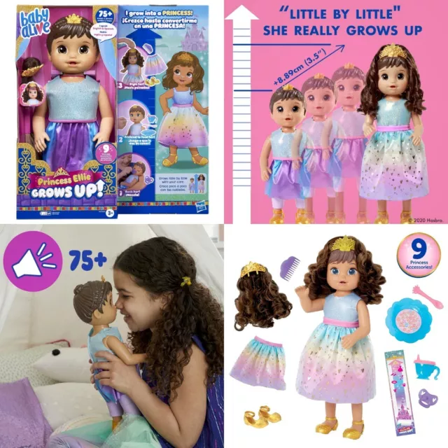 BABY ALIVE PRINCESS Ellie Grows Up Interactive Doll Brunette