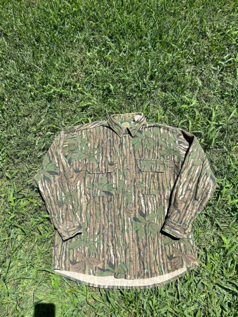 VINTAGE CABELAS CAMO Button Up Shirt Men's Size XL Thick Shirt Made in ...