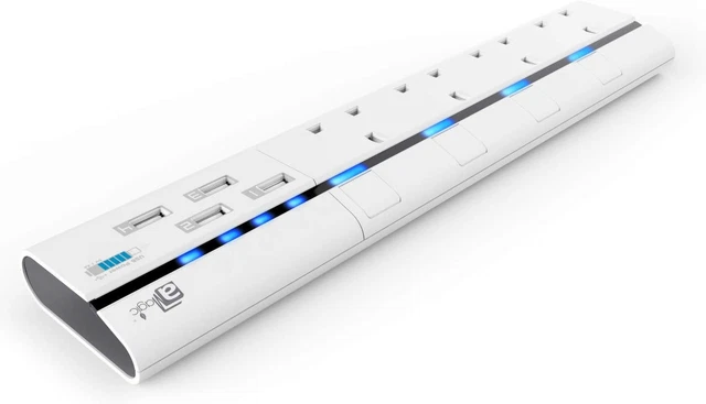 Cable de extensión AMagic con USB, toma de 4 vías conmutada individualmente,