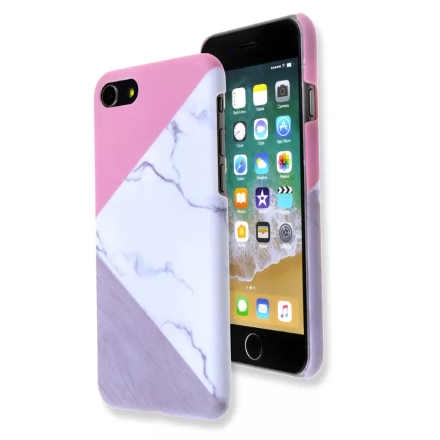 Funda rígida de teléfono de granito mármol color contraste suministro para iPhone 6/6S Plus 2