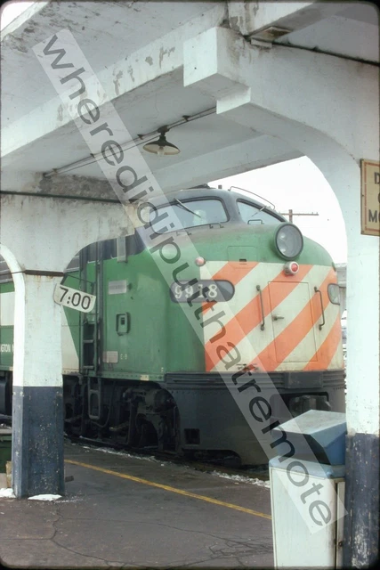 Original Slide Burlington Northern BN 9918 EMD E9AM 2-1980 Aurora ILL