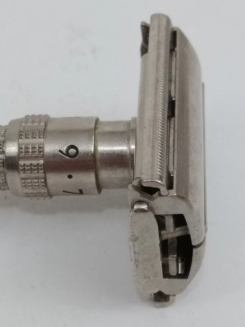 Vintage Gillette DE Safety Razor Slim Adjustable 1-9 TTO Twist Open USA K-4 1965 7