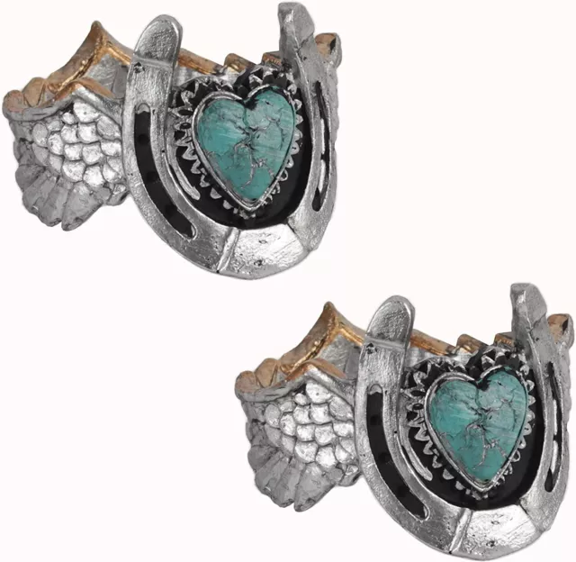 Silver Horseshoe Heart Napkin Rings - Set of 6