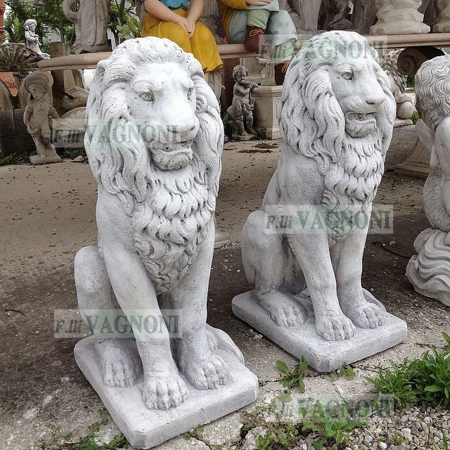 COPPIA DI LEONI IN CEMENTO - Mondo Artistica