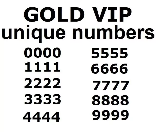 gold VIP easy to remember mobile phone numbers