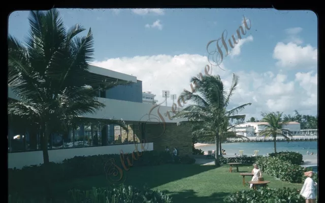 San Juan Puerto Rico Architecture Hotel 1950s 35mm Slide Red Border Kodachrome