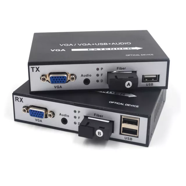 VGA extender -1080P VGA over Fiber optic up 20Km,Transmitter & Receiver 1set