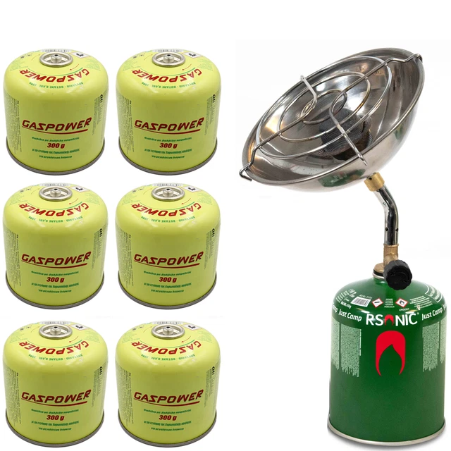 2in1 Tragbare Gasheizung Camping Butan Gas Kocher Zeltheizung +6 Gaskartuschen