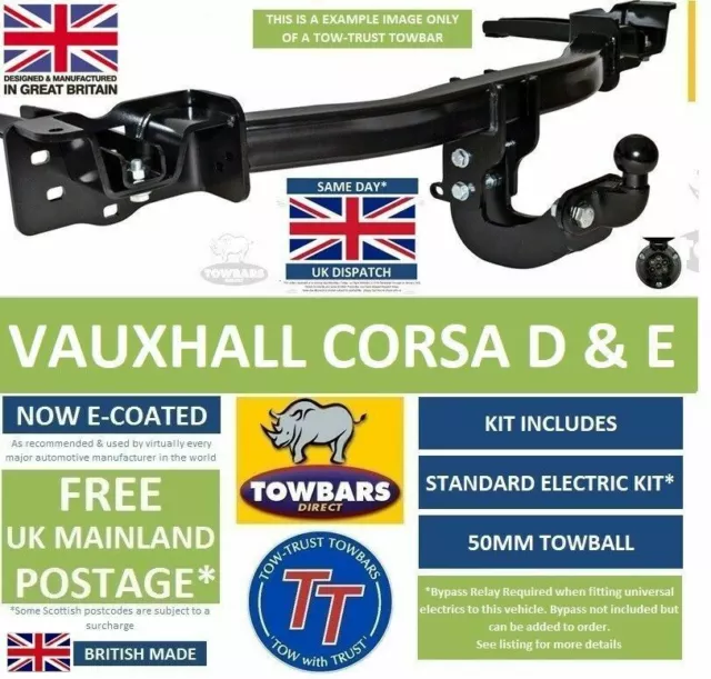 Towbar for Vauxhall Corsa (D & E) Hatchback & Van 2006 to 2020 Tow Bar TV361