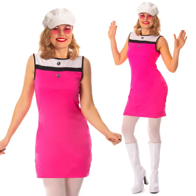 60s 70s Mod Dress Costume Adult Go Go Ladies Swinging Sixties Fancy Dress