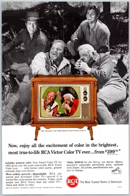 1964 RCA Victor Color TV Television Vista Bonanza Show On Screen Print Ad