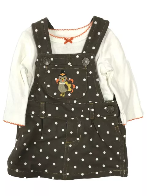 Carters Infant Girls Baby Outfit Brown Thanksgiving Turkey Jumper & Bodysuit NB