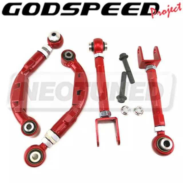 Godspeed Adjustable Rear Toe Trailing + Camber Control Arm Kit For Mustang 15-23