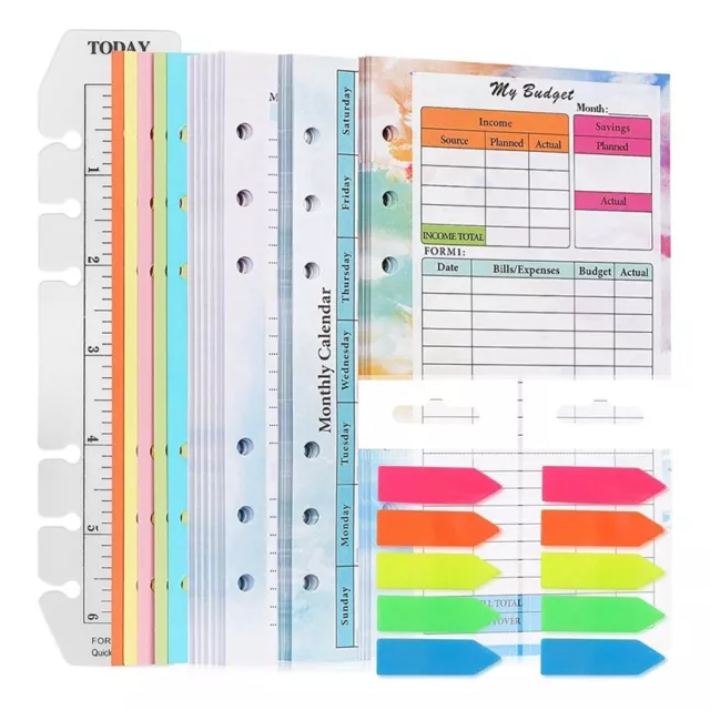 2X(A6 Budget Planner Ricarica 82 Fogli Mensile Agenda Settimanale Blocco No7027