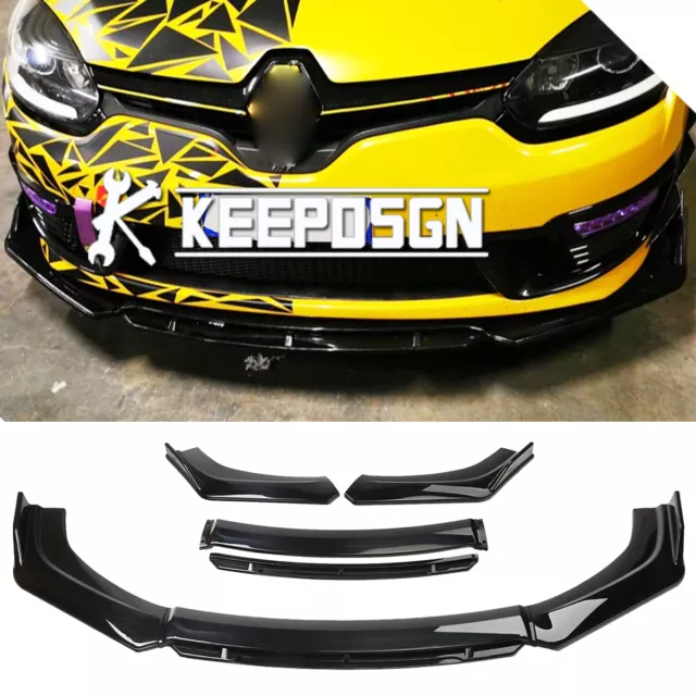 For Renault Clio Sport Gloss Front Bumper Lip Splitter Spoiler Chin Body Kit UK