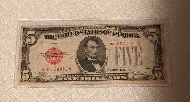 1928-C Red Seal Five Dollar Star Note!!!!!