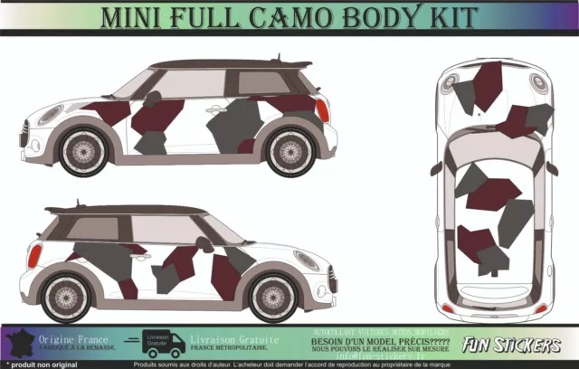 Mini Camouflage Graphique Stickers Autocollants Capot Toit One Cooper S R50 R56 2