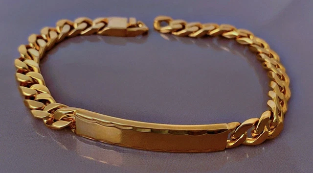 Bracelet Or Améthyste Zoppini Italien - Acier Inoxydable Plaqué Or 18K - Occasion - Bijou Homme/femme élégant