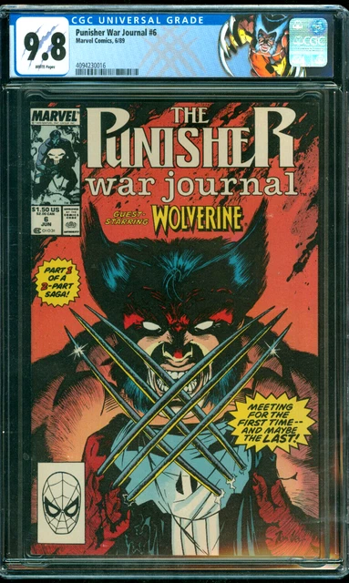 Punisher War Journal #6 CGC 9.8 Marvel Jim Lee Cover 1st Meet Vs Wolverine Label