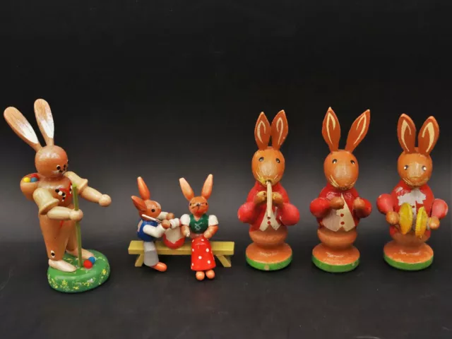 Antik Erzgebirge Konvolut Osterhase verschiedener Marken #W
