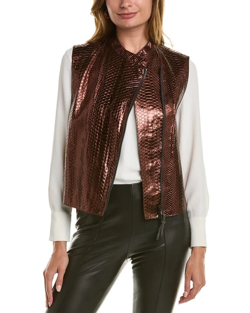 Brunello Cucinelli Leather Vest Women's  40