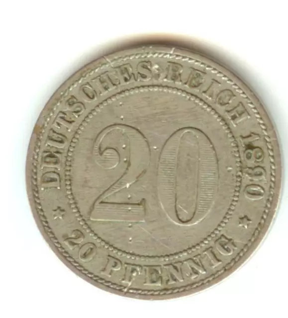KAISERREICH 20 Pfennig 1890 A