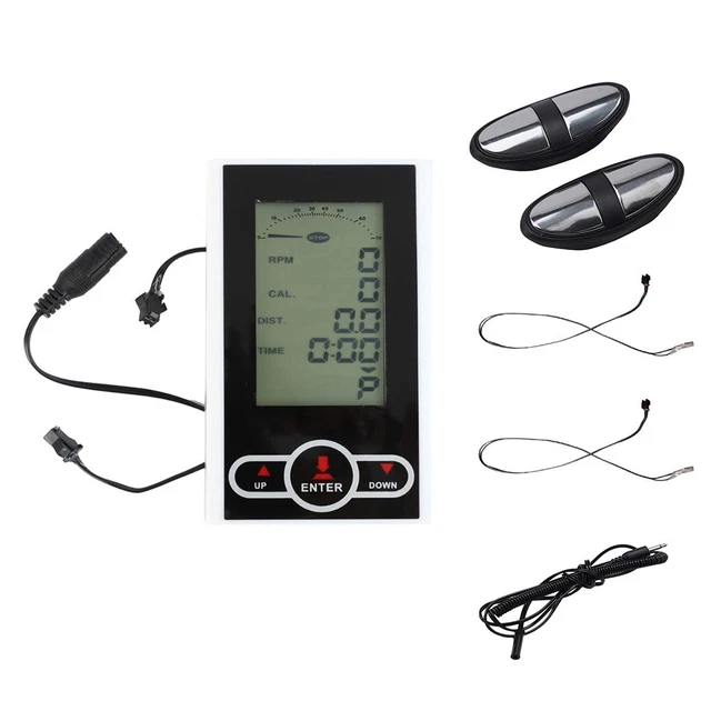 Moniteur LCD Pour Vélo D'appartement - Affichage Vitesse, Calories, Fréquence Cardiaque, Temps, Compatible Vélos Stationnaires