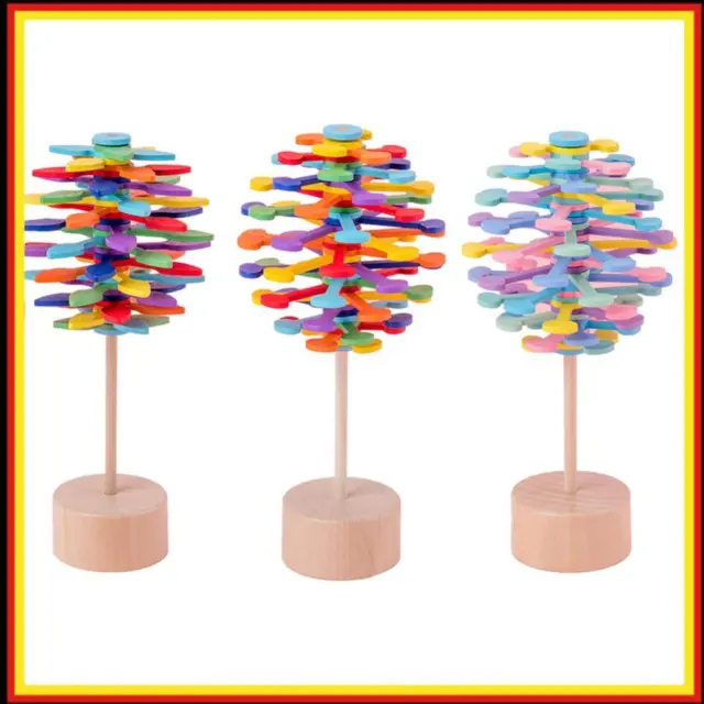 Children Wooden Helicone Wall Rotating Lolly Toy Kids Stress Relief Inserted Toy