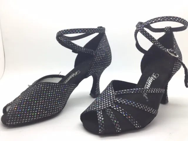 Chaussure de danse de salon pour femme :diamant couleur: noir a paillette taille