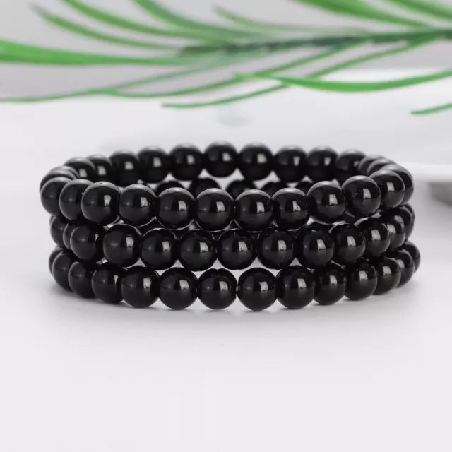 Bracelet en pierre d'obsidienne, 3 pièces, soulagement des graisses,...