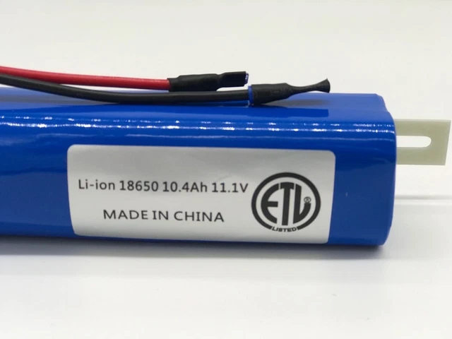 Li-Ion 18650 Battery: 11.1V 10.4Ah (112Wh, 8A rate, ) for HID Diving light Li-Ion 18650 Battery: 11.1V 10.4Ah (112Wh, 8A rate, ) for HID Diving light