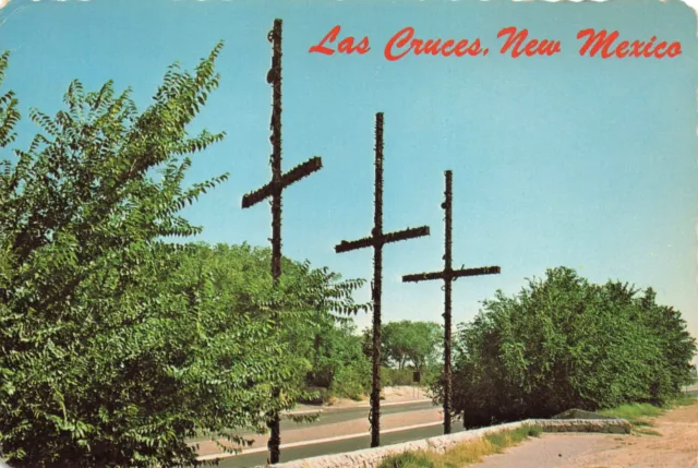 Postcard NM Las Cruces The Crosses Travelers Burial Chihuahuan Desert