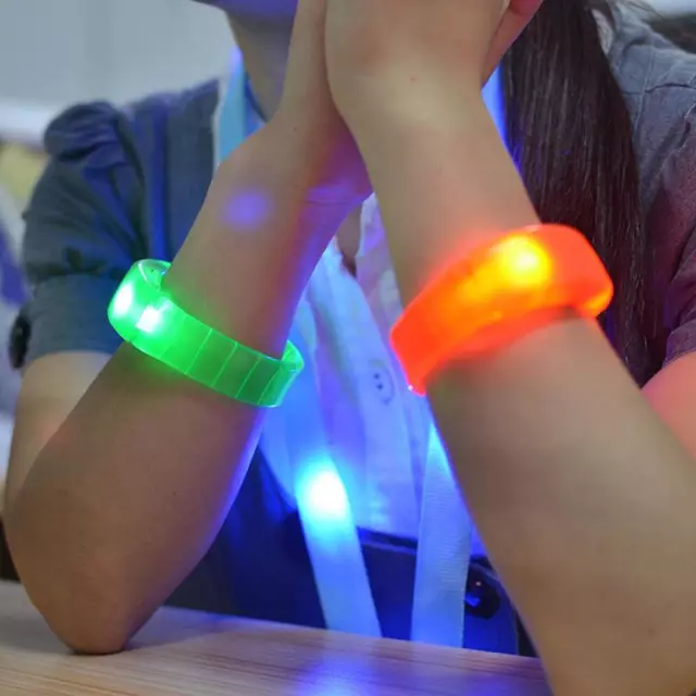 Bangle Bracelet Flash Glow Band Light-Up El Led Motion Sound Activated Wristband