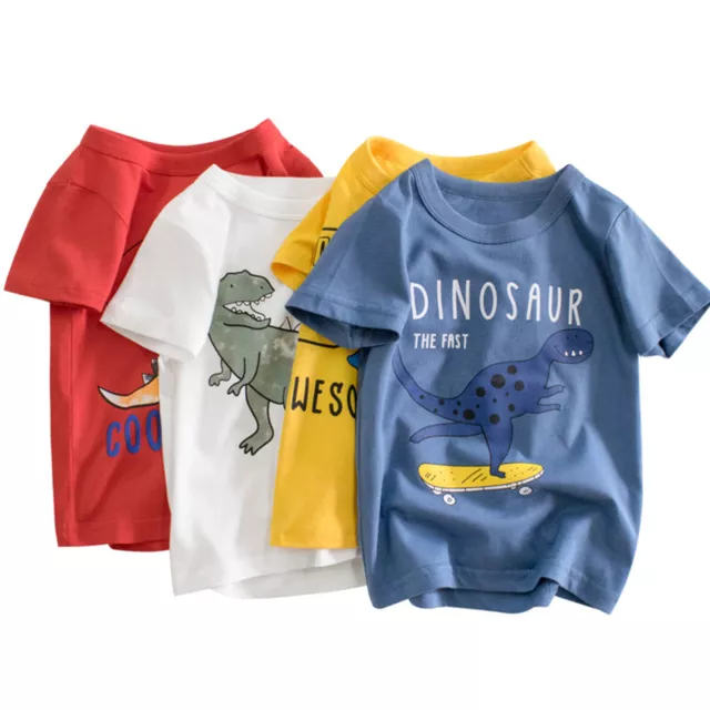 Toddler Kids Baby Boys Cartoon Dinosaur Short Boys Thermal Long Sleeve Shirt