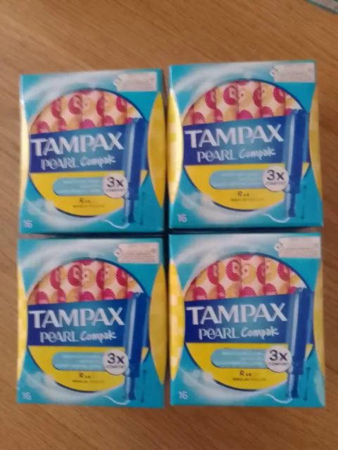 TAMPAX Pearl Compak Regular 4 Pack Of 16