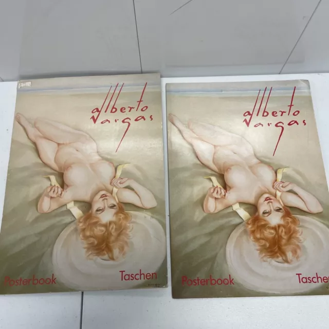 2 Vintage 1991 Taschen ALBERTO VARGAS Poster Books Each 6 Pin-Up Girls Germany