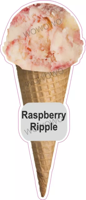 Ice cream van sticker Raspberry Ripple Scoop Cone waffle trailer shop decals