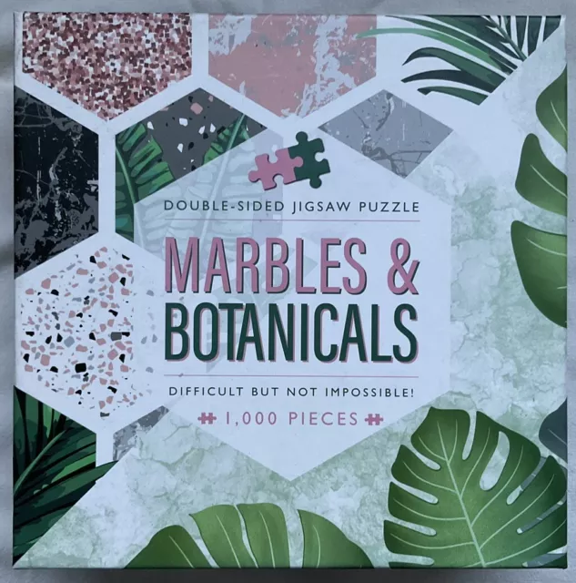 “Marbles & Botanicals” 1000 Piece Double Sided Jigsaw Puzzle **NEW**