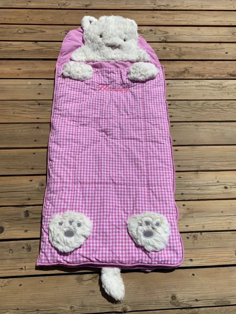 Saco de dormir Pottery Barn niños peludo gatito gato rosa jengibre 26 x 62" HENLEY