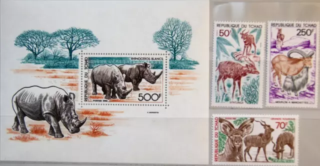 CHAD TSCHAD 1985 1124-26 Block 239 Tiere Animals Fauna Sitatunga Großkudu **