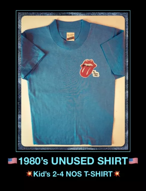 ROLLING STONES Rock Concert USA 70’s Childs Childrens Kids Youth vtg NOS T-Shirt