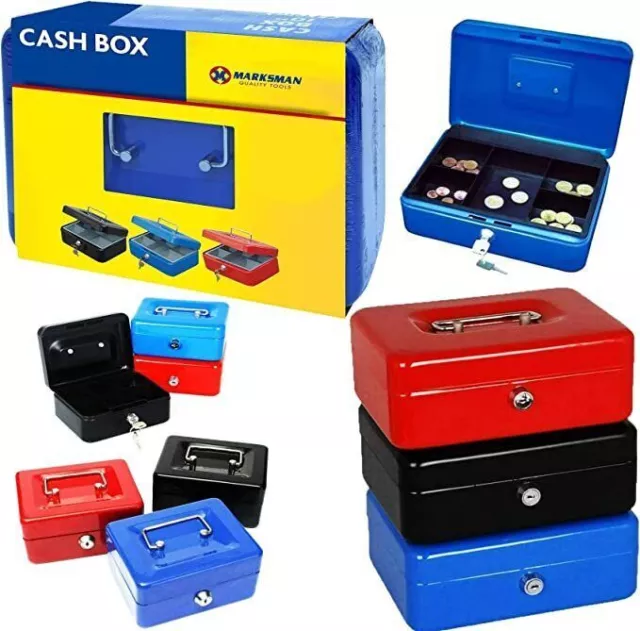 New Safe Security Steel Metal Storage Money Bank Deposit Cash Box Tray Lockable