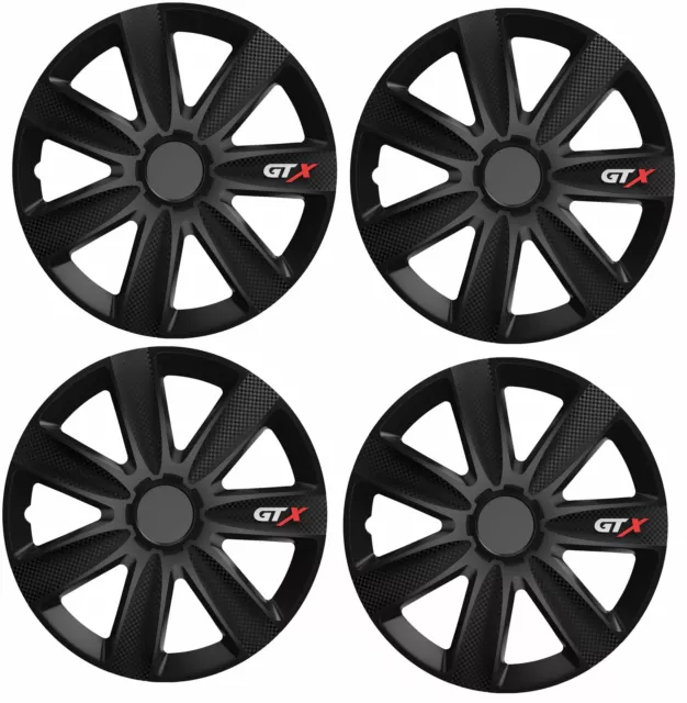 4x Wheel Trims Hub Caps 14" Covers Black