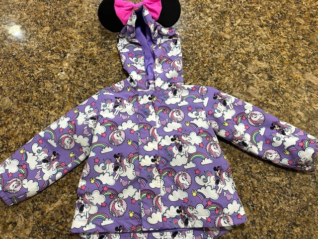 Babyhug Full Sleeves Hooded Raincoat Disney Minnie Print - Purple main image 0