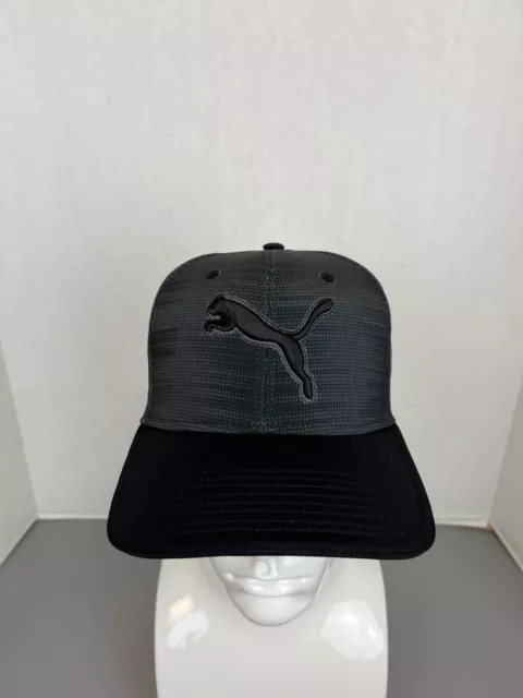 Puma Golf Youth Hat Snapback Cap Adjustable Strap Black Embroidered Stitch Logo