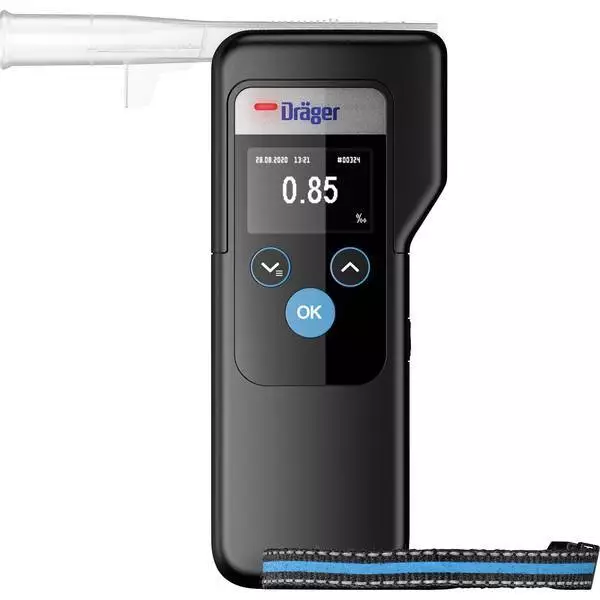 Dräger 3706961  Alcotest 6000 Etilometro Nero 0.00 fino a 5.00 ‰ Allarme, incl.