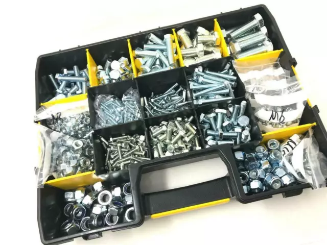 Assorted Metric Hex Bolt and Nyloc Nut Kit M4,M5 M6 M8 M10 M12 M16 Grade 8.8 2