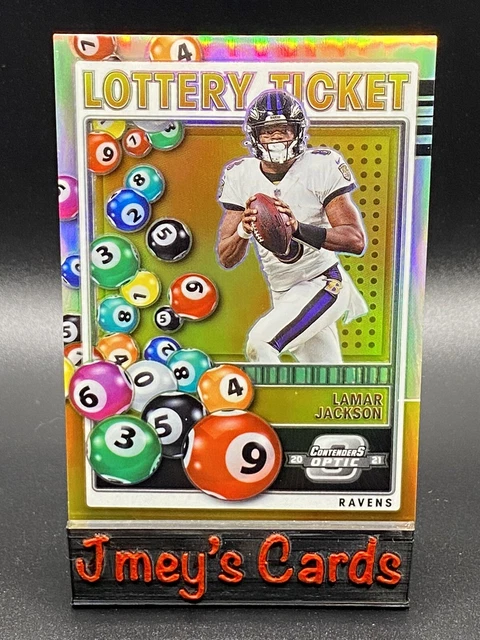 Lamar Jackson 2021 Panini Contenders Optic Lottery Ticket Prizm Baltimore Ravens